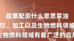 股票配资什么意思菜油在食品烹饪、加工以及生物燃料领域有着广泛的应用